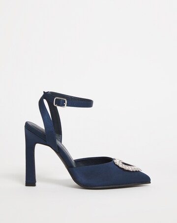 Amelia Heart Trim Heeled Court Shoes - Wide Fit (E)