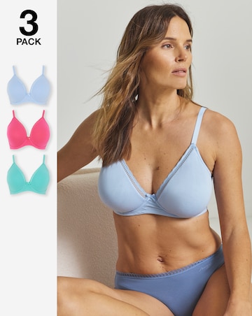 Pretty Secrets (3 Pack) Claire Cotton Moulded Full Cup Wired Bras (B-E)