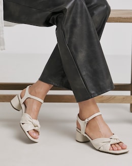 Tamika Volume Twist Flexible Sole Block Heel Sandals - Wide Fit (E)