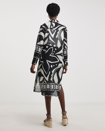 Printed Longline Chiffon Shirt