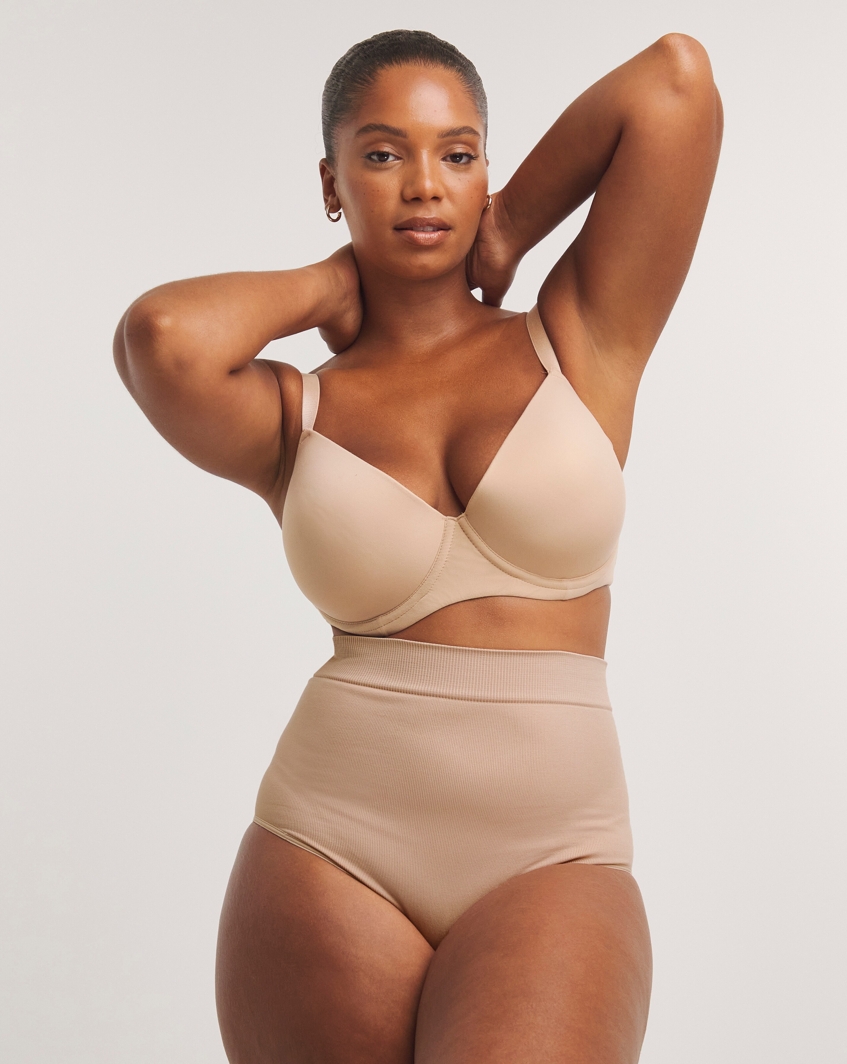MAGISCULPT Medium Tummy Control Seamfree High Waist Brief Almond