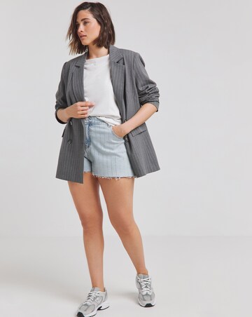 Light Wash Diamante Pinstripe Denim Short