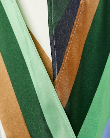 Mango Wrap Front Multi Stripe Verdi Dress