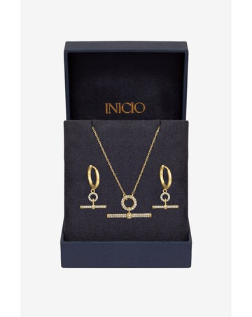 Inicio Gold Pave T-Bar Set - Gift Box