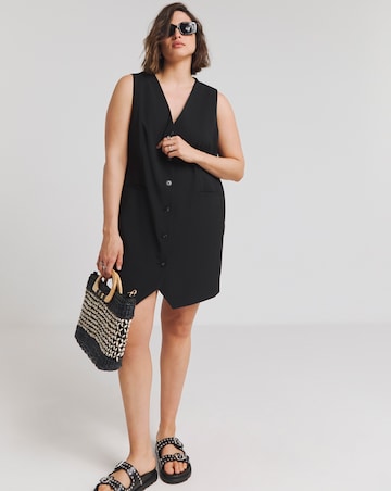 Simply Be Black Boxy Waistcoat Dress
