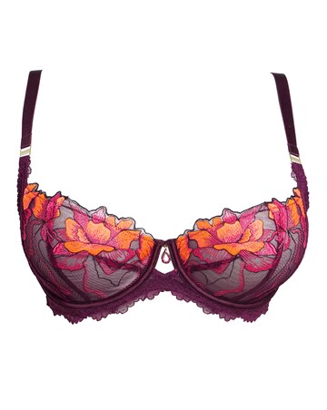Ann Summers Luminescent DD+ Balcony Wired Bra Purple Multi
