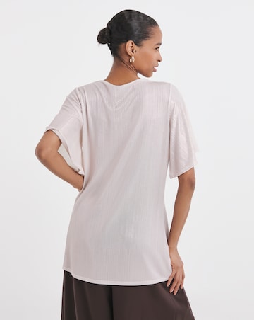 V Neck Plisse Top