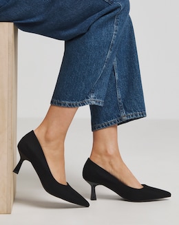 Heavenly Soles Connie Kitten Heel Pointed Court Shoe - Extra Wide Fit (EEE)