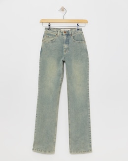 Vintage Wash Straight Leg Jeans