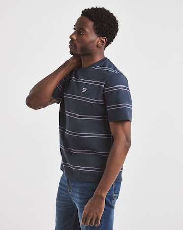 Union Heavyweight Stripe T-Shirt- Navy Stripe