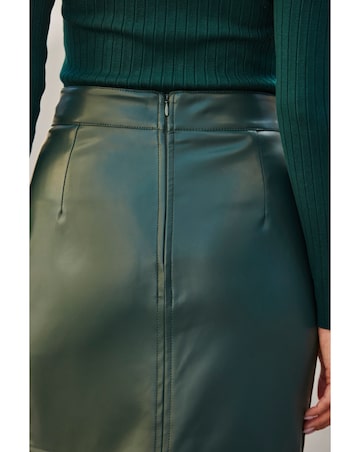 Sosandar Faux Leather Skirt