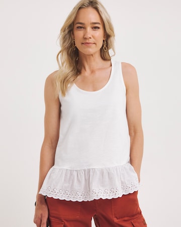 White Broderie Vest