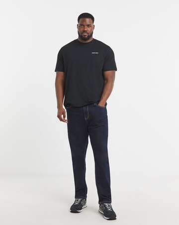 Relaxed Fit Floral Back Graphic T-Shirt- Black