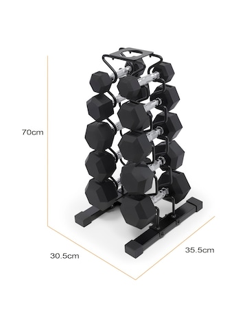 Marcy DBR150 Dumbbell Set 68kg & Storage Rack
