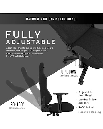 AndaSeat Phantom 3 Premium Gaming Chair - Black Fabric