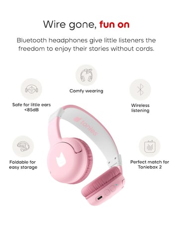 Tonies Bluetooth Headphones for Toniebox 2 - Cloud Pink