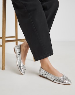 Hope Laser Cut Ballerinas - Wide Fit (E)