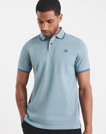 Timberland Millers River Tipped Pique Polo - Blue
