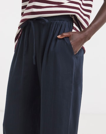 Linen Mix Wide Leg Trousers