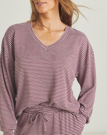 Pretty Secrets Soft Knit Stripe Lounge Set Pink Multi