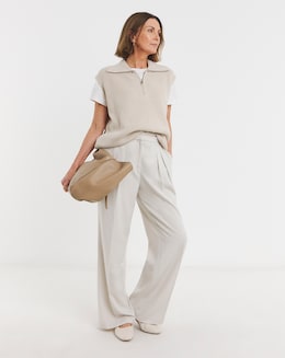 Half Zip With Statement Collar Jumper
