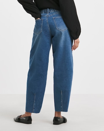 Simply Be Mid Wash Barrel Leg Jean