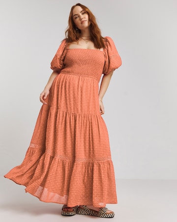 Lovedrobe Shirred Front Tie Back Midaxi Dress