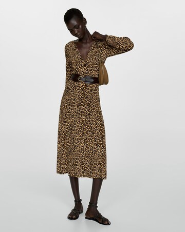 Mango Lin Leopard Midi Dress