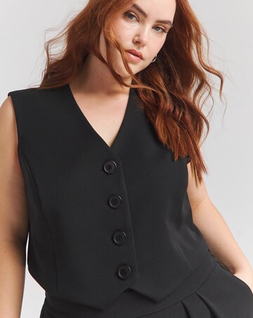 Flounce London Black Tailored Waistcoat