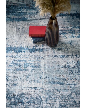 Arctic Scape Ice Washable Easy Care Rug