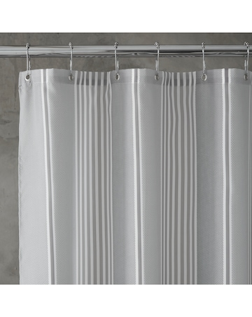 Catherine Lansfield Textured Stripe Shower Curtain