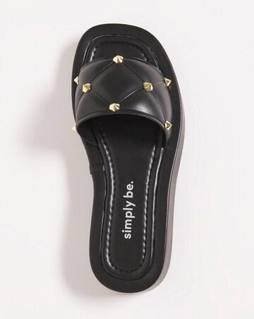 Simply Be Belle Quilted Studded Mule Sandals - Wide Fit (E)
