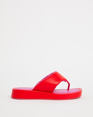 Simply Be Shalia Volume Toe Post Flat Sandals - Wide Fit (E)