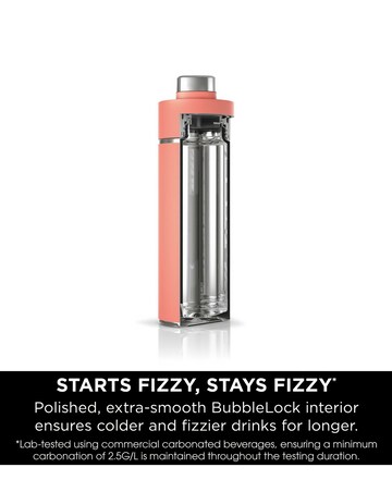 Ninja Thirsti Carbonated 530ml 18oz Bottle with Carbonation Lid in Coral