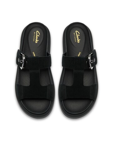 Clarks Black Suede Aristella West Sandals - Standard Fit (D)