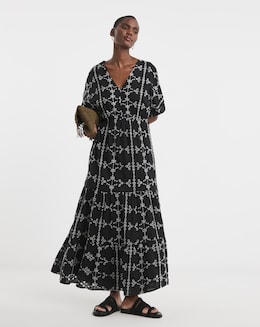 Pure Cotton Broderie Smock Dress