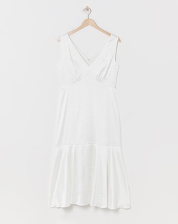 Joanna Hope Ivory Jacquard Bridal Midi Dress