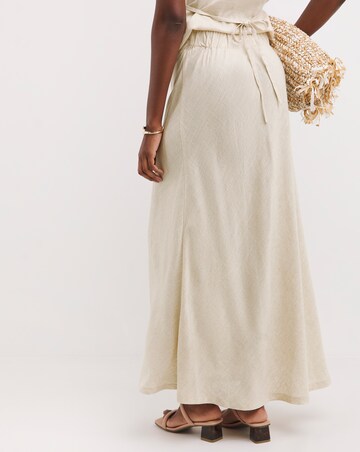 Sand Linen Mix Bias Cut Maxi Skirt