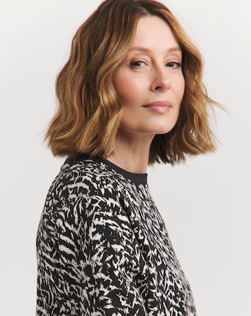 Printed Crew Neck Sweat Dress