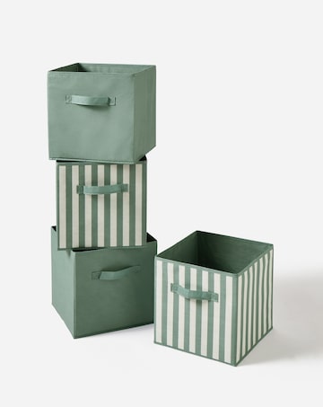 Striped Set of 4 Storage Cubes