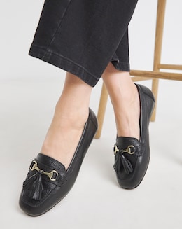 Heavenly Soles Prague Leather Driving Moccasins - Wide Fit (E)