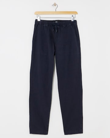 Garment Dyed Elasticated Tapered Trouser