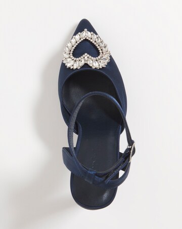 Amelia Heart Trim Heeled Court Shoes - Wide Fit (E)