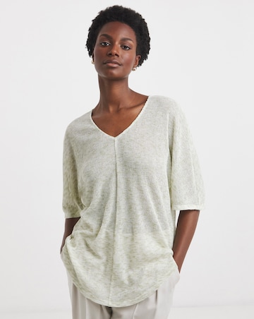 Space Dye Textured Curved Hem