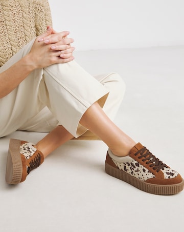 Beth Leather Chunky Lace Up Trainer - Extra Wide Fit (EEE)