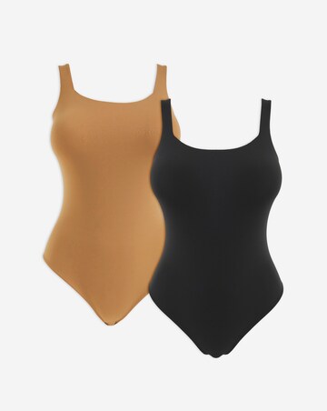 MAGISCULPT Light Control (2 Pack) Smoothing Vest Bodysuits Black/Coffee