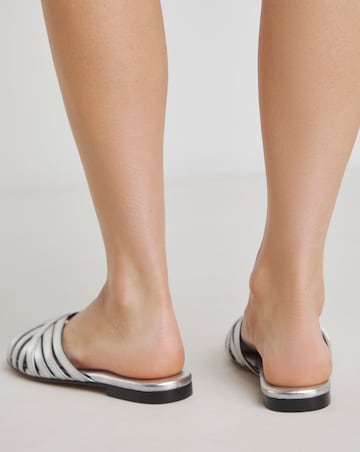 Tulip Metallic Strappy Mules - Wide Fit (E)