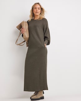 Textured Jersey Drop Shoulder Maxi Dress