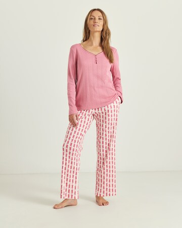 Pretty Secrets Henley Top Heart Pointelle Pyjama Set