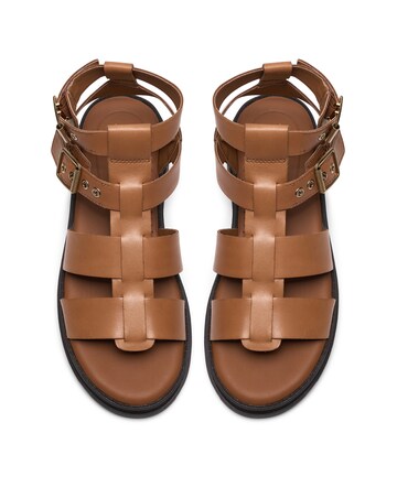 Clarks Tan Leather Orinoco3 Cross Sandals - Standard Fit (D)